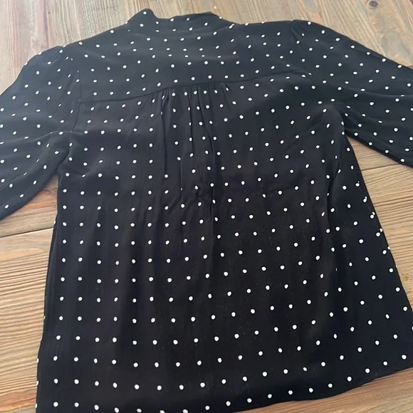 Paige Rayon Diana Dot Tie Blouse XS - Picture 7 of 10